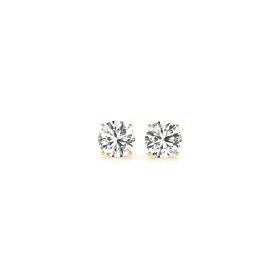 1 cttw Certified IGI Lab Grown Round Diamond Stud Earrings 14k Yellow Gold (G/VS2)
