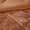 4 Pcs Velvet Comforter Set with Throw Pillow(King/Cal King)