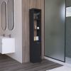 Parks Linen Bathroom Storage Cabinet with one Doors, Tall Bathroom Cabinet with 6 Shelves, for Bathroom, Living Room, Kitchen