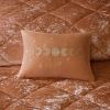 4 Pcs Velvet Comforter Set with Throw Pillow(King/Cal King)