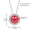Emma Manor 925 Sterling Silver 5A CZ Diamond Enamel Happy Face Pendant Necklace for Women