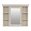 36'' Bathroom Vanity with Medicine Cabinet, Modern Mirror Cabinet with Adjustable Shelf, Bathroom Storage Cabinet with 4 Drawers, Solid Wood Frame Bat