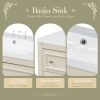 36'' Bathroom Vanity with Medicine Cabinet, Modern Mirror Cabinet with Adjustable Shelf, Bathroom Storage Cabinet with 4 Drawers, Solid Wood Frame Bat