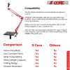 5 Core Mic Arm Adjustable Boom Microphone Stand Desk Mount Heavy Duty Brazo Para Microfono for Condenser Dynamic Mics - MS ARM R