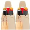 Car headrest rear seat storage with 3.7-inch cup holder, 3-in-1 seat back storage with child and adult headrest hooks, multifunctional storage for car