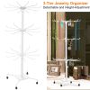 3-Tier Metal Jewelry Rack 30-Hook Necklaces Bracelets Display Stand Organizer Spinning Tower Holder