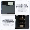 Multi-functional Hall Tree with Storage Shelves Drawers and Cabinet, Elegant Hallway Shoe Cabinet with Bench, Modern Coat Rack with Hooks for Hallway