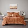 4 Pcs Velvet Comforter Set with Throw Pillow(King/Cal King)