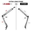 5 Core Microphone Arm Stand, Upgraded Adjustable Suspension Boom Scissor Arm Mic Stand 42 inch with Pop Filter, 3/8" to 5/8" Adapter, Mic Clip Shock M