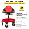 VEVOR Rolling Garage Stool, 300LBS Capacity, 18"-23" Adjustable Height Range, Mechanic Seat with Swivel Casters and Tool Tray, for Workshop, Auto Repa