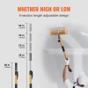 VEVOR Drywall Flat Box Handle; 40''-64''; Anodized Aluminum Flat Finishing Extension Handle; 5-Section Length Adjustable; Non-slip Grip and 360¬∞ Pain