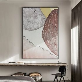 Abstract Art Hand Painted Yellow Gray Abstract Original Oil Painting Handmade Wall Art Paintings Decoration For Living Room Home Decor (Style: 1, size: 90x130cm)