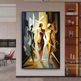 Handmade Oil Painting Woman Abstract Painting On Canvas Line Art Colorful Modern Wall Art Acrylic Painting Art Figure Painting For Home Decor (Style: 1, size: 60x90cm)