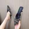 Baotou female slippers summer new wear sandals pointed rhinestone stiletto heels lazy half slippers