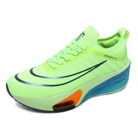 New men's and women's professional air cushion running shoes fashion trend match men's and women's sports shoes comfortable casual shoes 36-45 (Color: Green, size: 42)