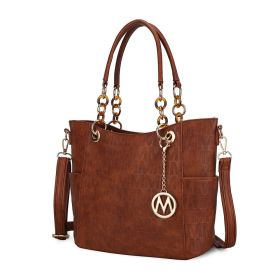 MKF Collection Rylee Vegan Leather Women Tote Handbag by Mia k (Color: Camel, Material: Polycarbonate)