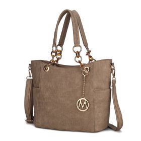 MKF Collection Rylee Vegan Leather Women Tote Handbag by Mia k (Color: Taupe, Material: Polycarbonate)