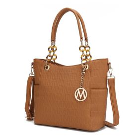 MKF Collection Rylee Vegan Leather Women Tote Handbag by Mia k (Color: Tan, Material: Polycarbonate)