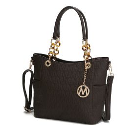 MKF Collection Rylee Vegan Leather Women Tote Handbag by Mia k (Color: Chocolate, Material: Polycarbonate)