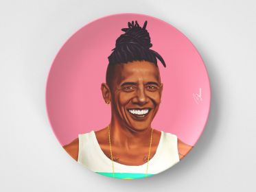 Barack // 10" Round Plate // Political Gift Idea (Set: Set of 4)