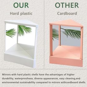 Non Reversing Mirror, Real Me Mirror, Reverse Mirror, Non-reversing Cosmetic Stand Mirror, Image Of Makeup Mirror No Mirror Restoration, Inverted Mirr (Color: White)