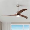 52" Ceiling Fan, Indoor Outdoor Ceiling Fan With Light with Remote Control, Noiseless Reversible Motor, 6 Speed ,3 Color , for Patio Living Room, Bedr