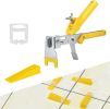 1/8 Inch tile leveling system - 300-piecs Tile Spacers Clips, 100-piecs Reusable Wedges - Easy DIY Locator assistant by floor leveling(tile leveling s