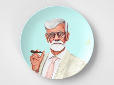 Sigmund // 10" Round Plate // Psychology Gift (Set: Set of 4)