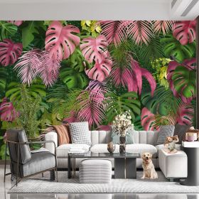 Large Silk Wall Murals, Cloud Wallpaper, 155in(W) x103in(H). Brings Luxury and Elegance to Interior Spaces. Perfect for Kids' Room, Living Room, Offic (Color: Leaf Wallpaper 04, size: 155 inx103 in)