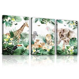 Marble Picture Frame, Canvas Wall Art, 3 Piece (12inX16in), Wall Decor for Bedroom, Minimalist Framed Boho Wall Art Decor for Dining Room Bedroom Bath (Color: animal 01, size: 1park-3pcs)
