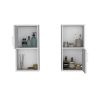 Oba 2-Pc Wall-Mounted Bathroom Medicine Cabinet with Open and Closed Storage