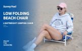 Sunnyfeel Beach Chair, Foldable Camping Chair Beach Chair,Lightweight Low Easy-to-Store & Use Portable Folding Chair with Handy Handle for Camp/Lawn/O