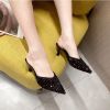 Baotou female slippers summer new wear sandals pointed rhinestone stiletto heels lazy half slippers