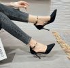 Summer new stiletto heels fashion light pointy one-line women's sandal bun head sandal