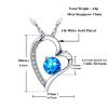 Emma Manor Heart Necklace 14K White Gold Plated Round Cut Cubic Zirconia Forever Lover Heart Pendant Necklace for Women Girls