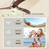 52" Ceiling Fan, Indoor Outdoor Ceiling Fan With Light with Remote Control, Noiseless Reversible Motor, 6 Speed ,3 Color , for Patio Living Room, Bedr