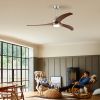 52" Ceiling Fan, Indoor Outdoor Ceiling Fan With Light with Remote Control, Noiseless Reversible Motor, 6 Speed ,3 Color , for Patio Living Room, Bedr