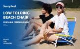 Sunnyfeel Beach Chair, Foldable Camping Chair Beach Chair,Lightweight Low Easy-to-Store & Use Portable Folding Chair with Handy Handle for Camp/Lawn/O