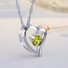 Emma Manor Heart Necklace 14K White Gold Plated Round Cut Cubic Zirconia Forever Lover Heart Pendant Necklace for Women Girls