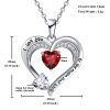 Love Heart Pendant Necklace 18k White Gold Plated 5A Cubic Zirconia Engraved I Love You Heart Jewelry Gift for Women Wife Girl