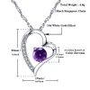 Emma Manor Heart Necklace 14K White Gold Plated Round Cut Cubic Zirconia Forever Lover Heart Pendant Necklace for Women Girls