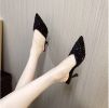 Baotou female slippers summer new wear sandals pointed rhinestone stiletto heels lazy half slippers