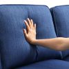 104.3*78.7" Modern L-shaped Sectional Sofa,7-seat Linen Fabric Couch Set with Chaise Lounge and Convertible Ottoman for Living Room,Apartment,Office,3