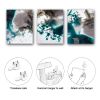 Marble Picture Frame, Canvas Wall Art, 3 Piece (12inX16in), Wall Decor for Bedroom, Minimalist Framed Boho Wall Art Decor for Dining Room Bedroom Bath