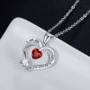 Love Heart Pendant Necklace 18k White Gold Plated 5A Cubic Zirconia Engraved I Love You Heart Jewelry Gift for Women Wife Girl