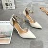 Summer new stiletto heels fashion light pointy one-line women's sandal bun head sandal