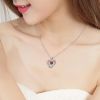 Love Heart Pendant Necklace 18k White Gold Plated 5A Cubic Zirconia Engraved I Love You Heart Jewelry Gift for Women Wife Girl