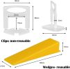 1/8 Inch tile leveling system - 300-piecs Tile Spacers Clips, 100-piecs Reusable Wedges - Easy DIY Locator assistant by floor leveling(tile leveling s