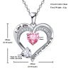 Love Heart Pendant Necklace 18k White Gold Plated 5A Cubic Zirconia Engraved I Love You Heart Jewelry Gift for Women Wife Girl