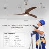 52" Ceiling Fan, Indoor Outdoor Ceiling Fan With Light with Remote Control, Noiseless Reversible Motor, 6 Speed ,3 Color , for Patio Living Room, Bedr